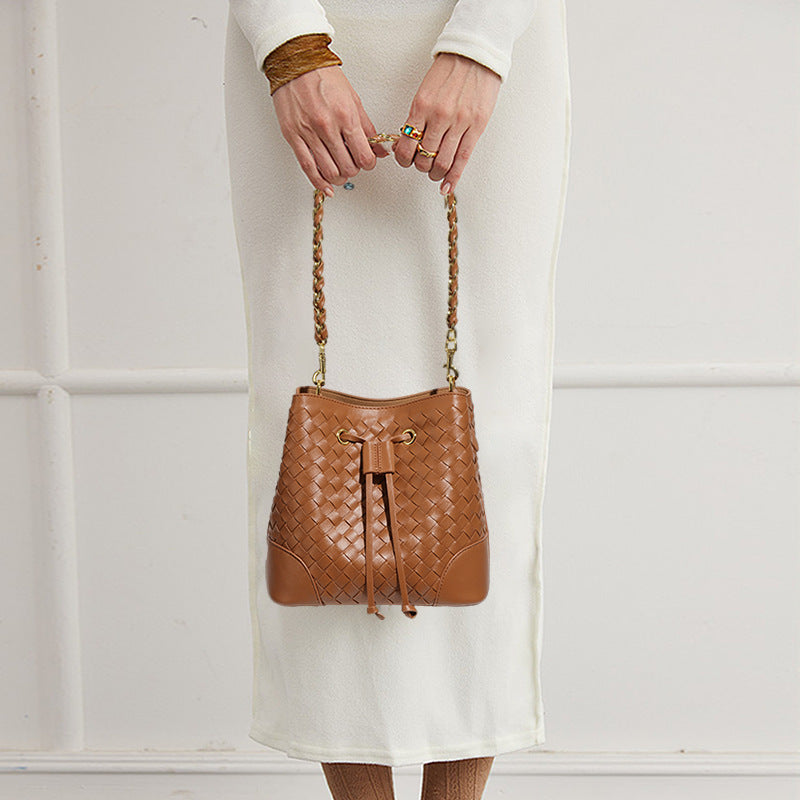 Women's Fashionable Stylish Hand-woven Textured Minority Simple Bags