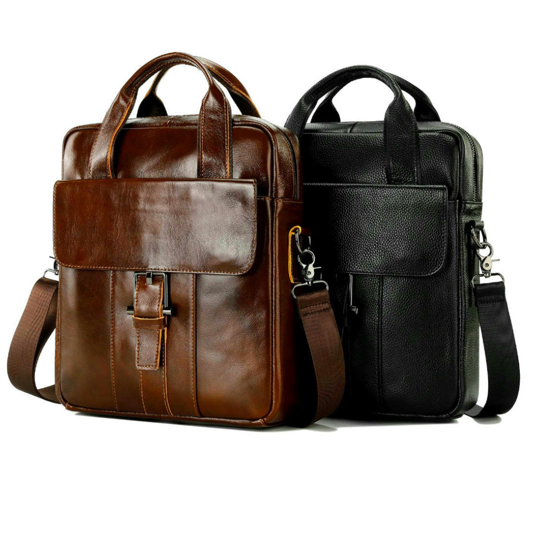 Men's First Layer Cowhide Business Vertical Portable Bags