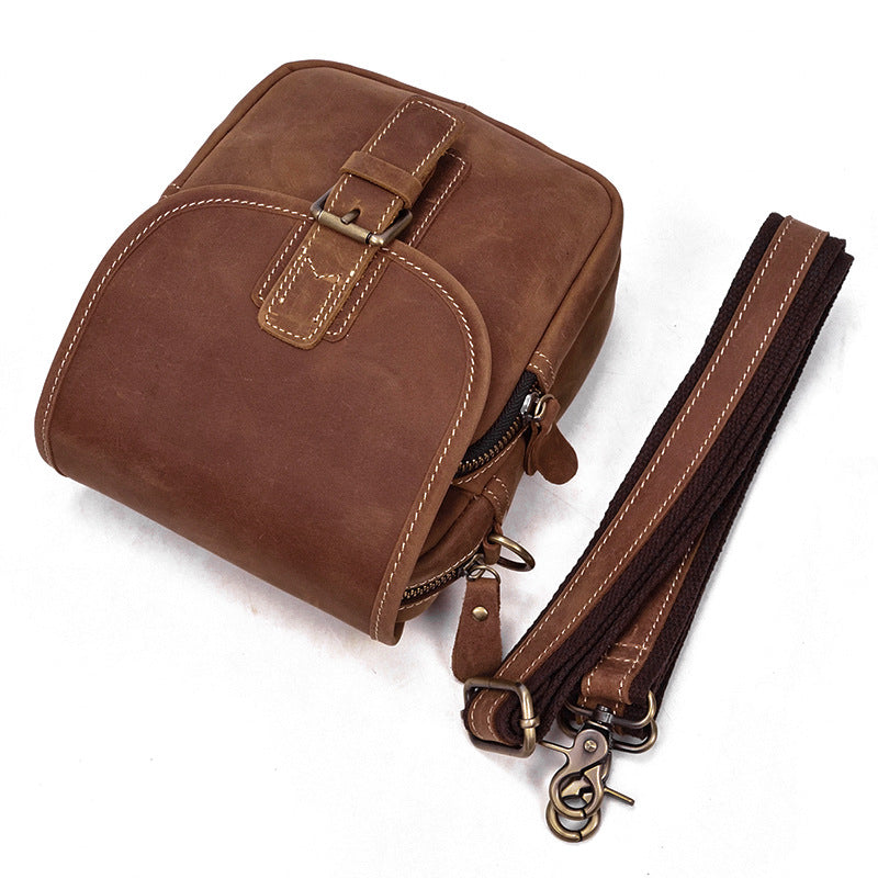 Men's Fashion Genuine Leather Crazy Horse Leisure Men's Waist Packs