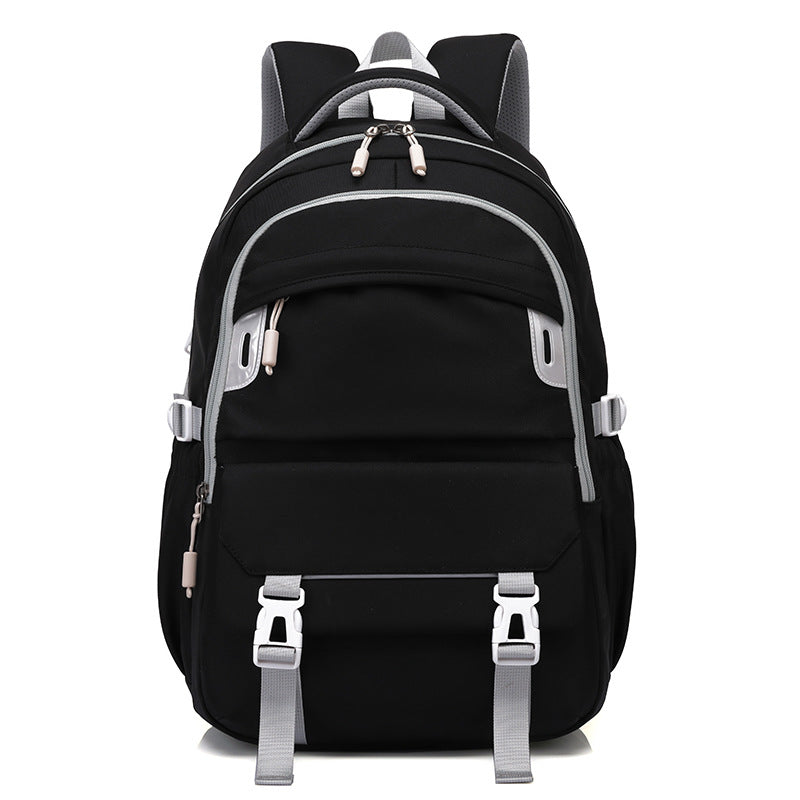 Secondary Spine Protection Pure Color Lightweight Middle School Students' Schoolbags