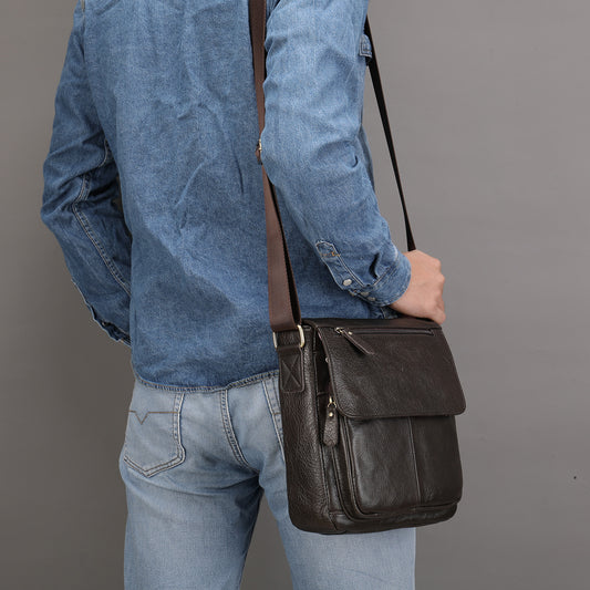 Men's Unique Genuine Leather Cowhide Business Shoulder Bags