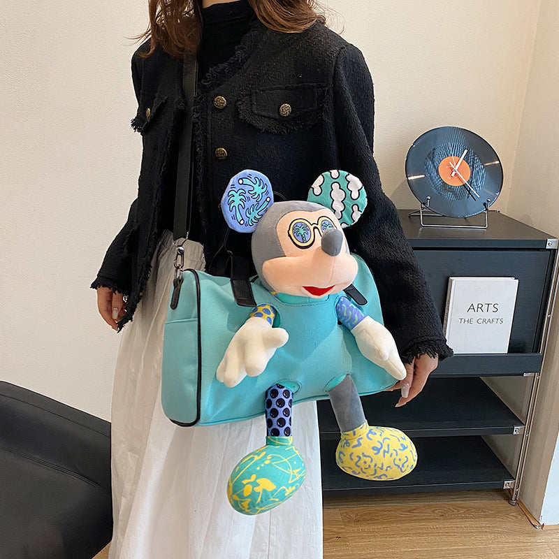 Women's Cartoon Doll Large Capacity Fashion Canvas Middle School Students' Schoolbags