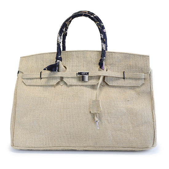 Fashion International Catwalk Vintage Drawstring Jute Handbags
