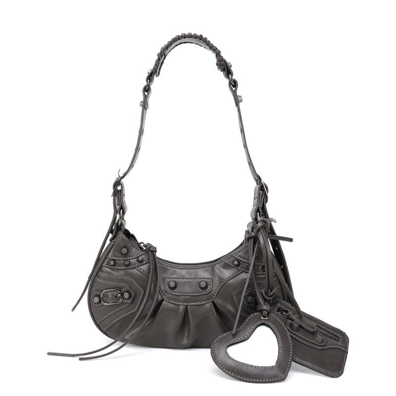 Motorcycle Three-in-one Crocodile Rivet Underarm Selenodont Shoulder Bags