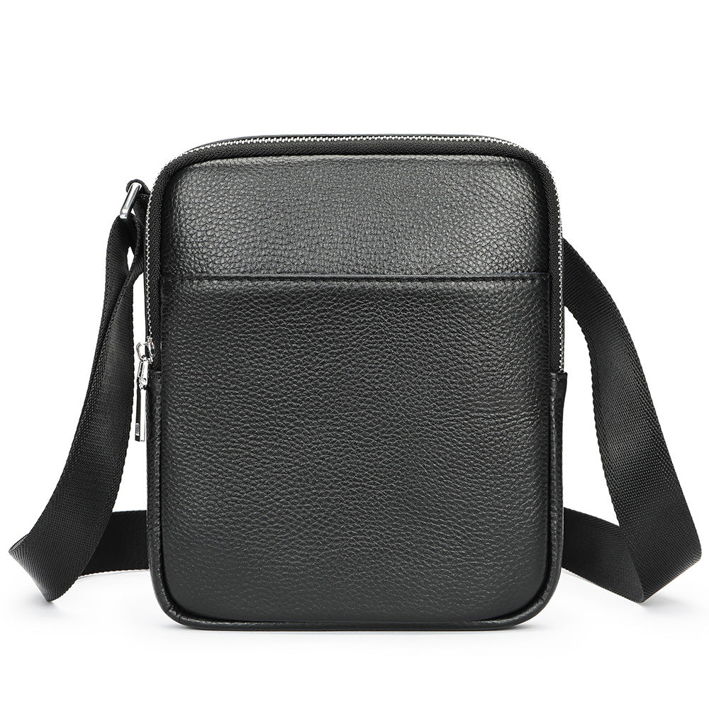 Men's Cowhide Leather Simple Business Leisure Vertical Men's Shoulder Bags