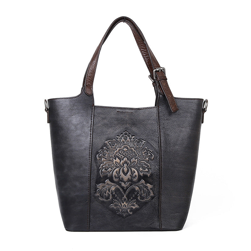 Women's Top Layer Leather Retro Chinese Style Crossbody Bags