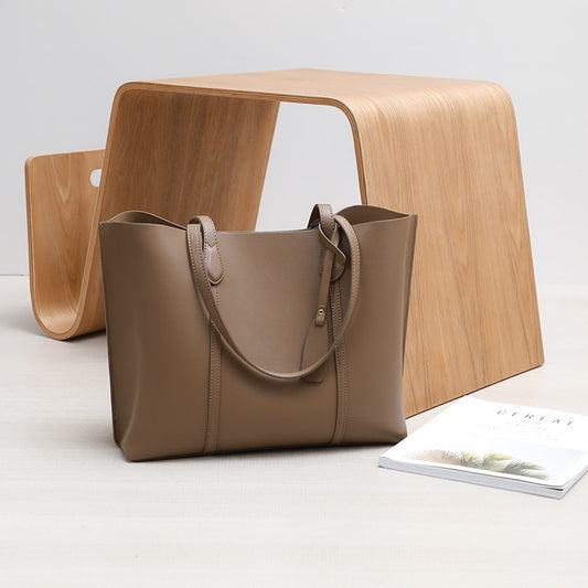 Women's Summer Capacity Genuine Leather High Sense Tote Bags