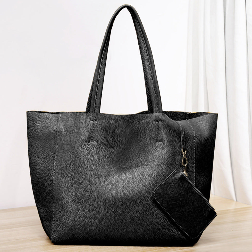 Women's Milled Cowhide Large Capacity Soft Leather Tote Bags