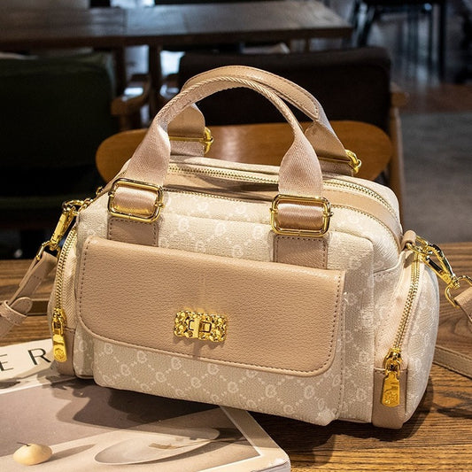 Women's Simple Stylish Textured For Large Capacity Small Square Bags