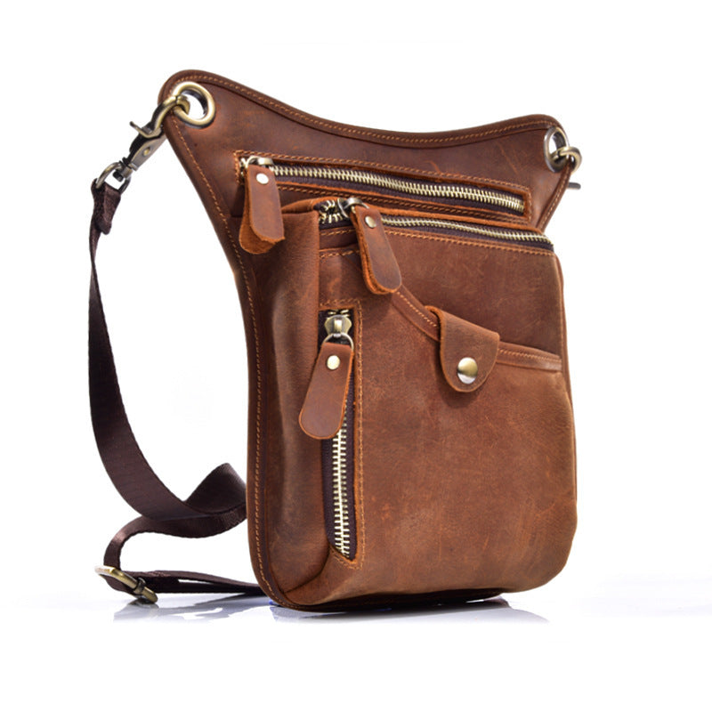 Men's Genuine Leather Leg Crazy Horse Retro Men's Shoulder Bags