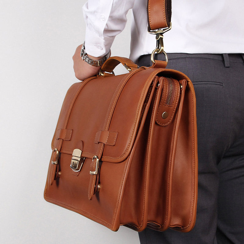 Men's Winter British Style Genuine Leather Exquisite Men's Briefcases