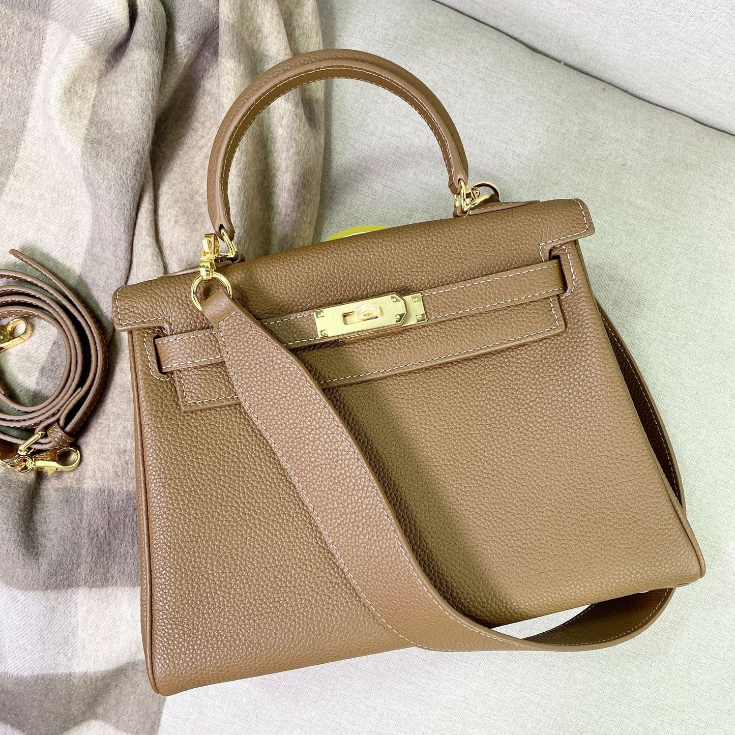 Women's Top Layer Cow Leather Wide Strap Shoulder Bags