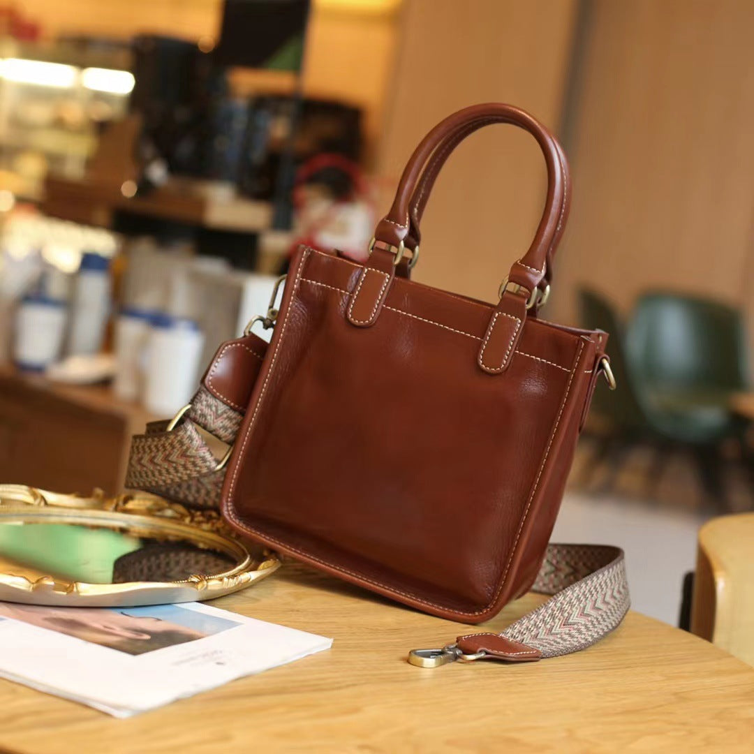 Women's Fashion First Layer Leather Portable Crossbody Bags