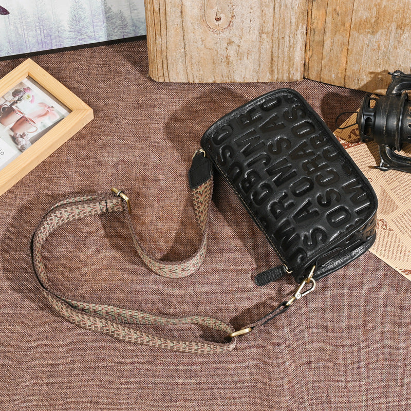 First Layer Cowhide Texture Female Versatile Shoulder Bags