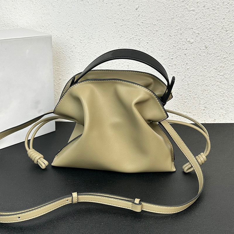 Women's Design Soft Cowhide Drawstring Lucky Cloud Crossbody Bags