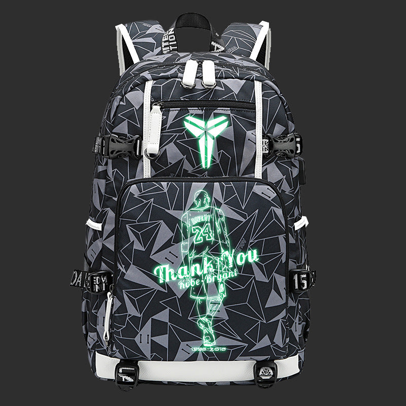 Men's Black Mamba Basketball Thermal Transfer Printing Backpacks