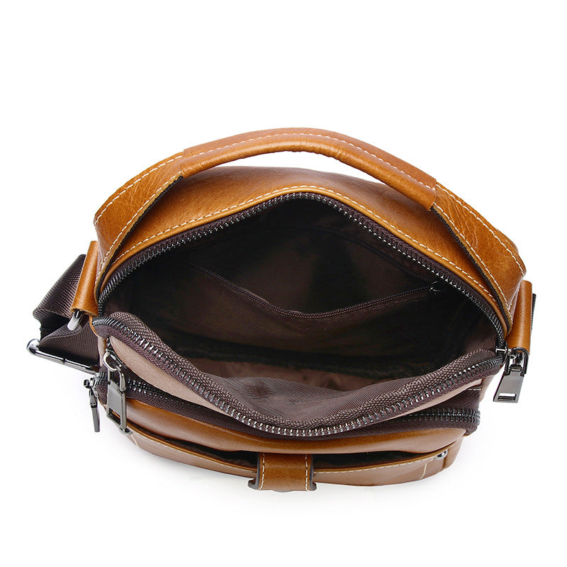 Men's Unique First Layer Cowhide Vertical Men's Shoulder Bags
