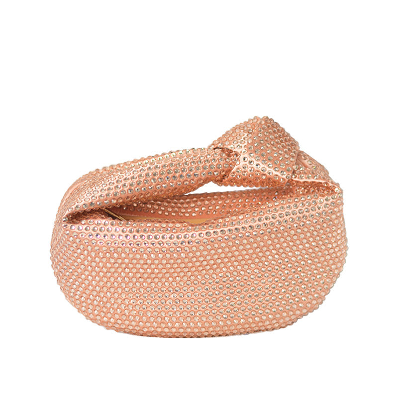 Unique Niche Talk Diamond Knotted Dumpling Emerald Handbags