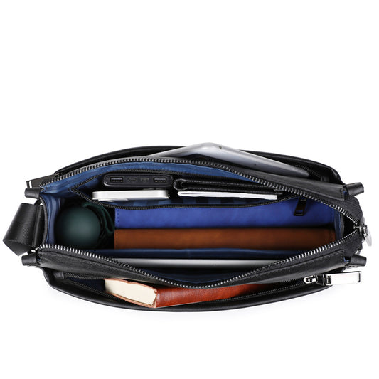 Men's First Layer Cowhide Business Commute Genuine Leather Men's Shoulder Bags