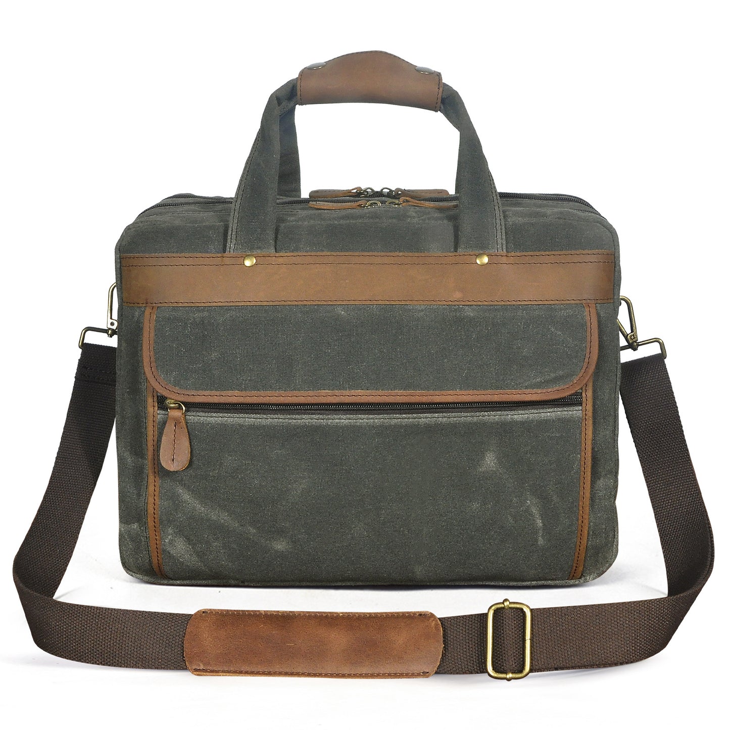 Men's Wax Cowhide Vintage Inch Business Official Men's Briefcases