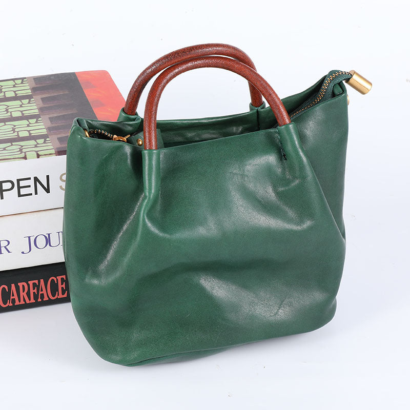 Women's Retro First Layer Cowhide Handmade Leather Bags