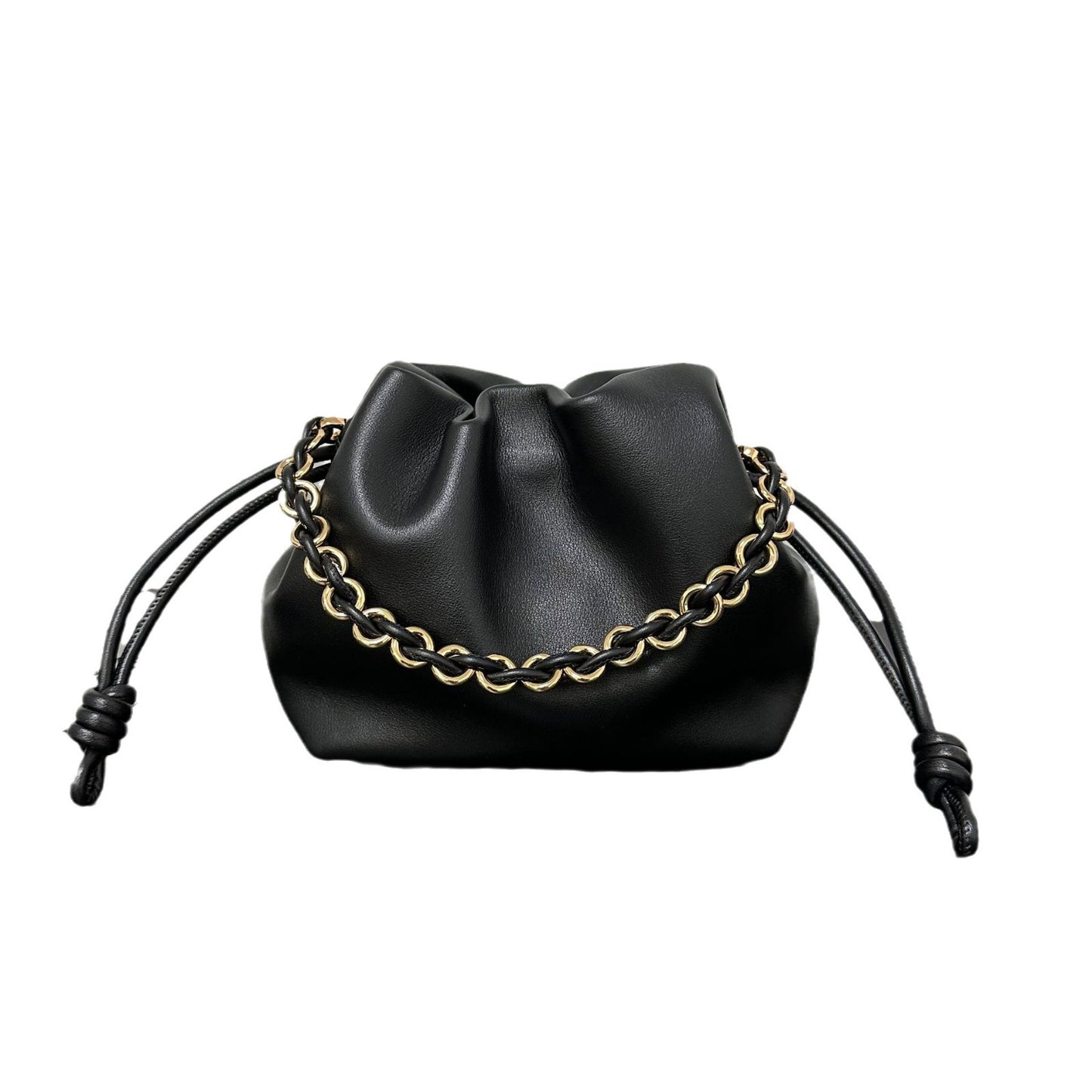 Women's Genuine Leather Lucky Drawstring Simple Cloud Crossbody Bags