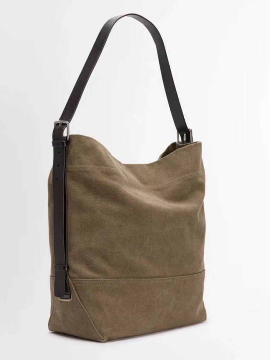 Two-color Show Versatile Canvas Large Capacity Crossbody Bags