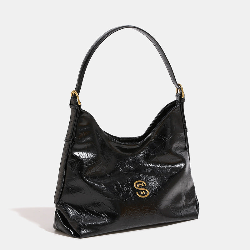 Women's Free Fancy Pleated Large Capacity Textured Tote Bags