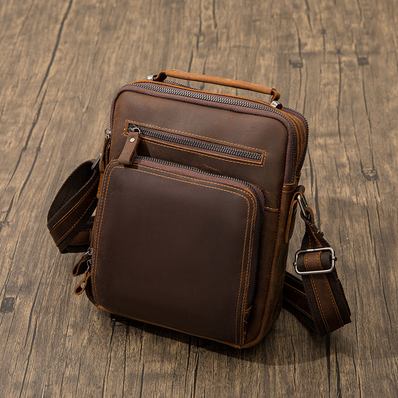 Men's Crazy Horse First Layer Cowhide Leisure Men's Messenger Bags