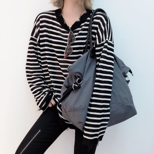 Women's Large Capacity Lightweight Nylon Cloth Style Tote Bags