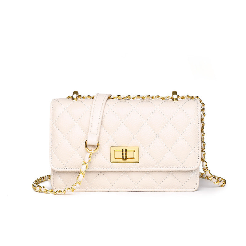 Women's Leather Chain Fashion Rhombus Single First Shoulder Bags