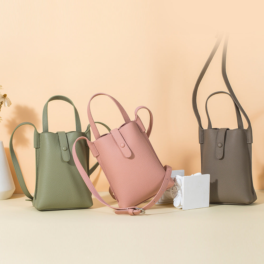 Women's Leather Fashion Mobile Female Good-looking First Layer Phone Bags