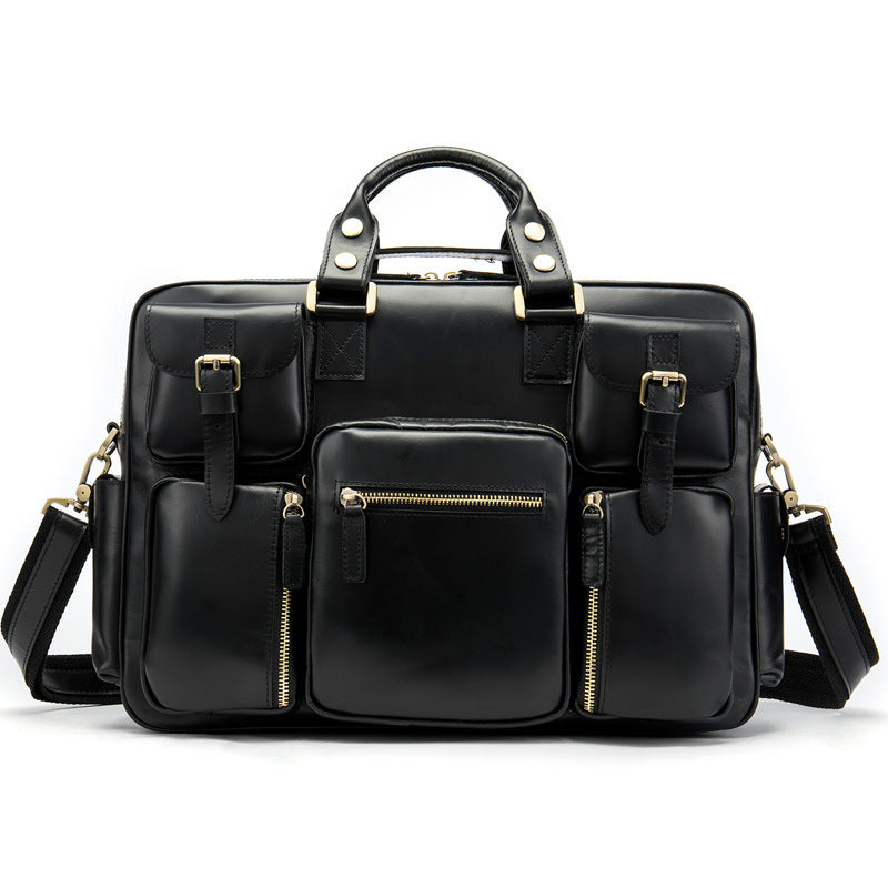 Men's Horse Leather Vintage Top Layer Cowhide Men's Shoulder Bags