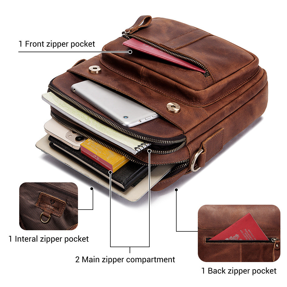 Men's Leather Vintage First Layer Cowhide Crazy Men's Messenger Bags