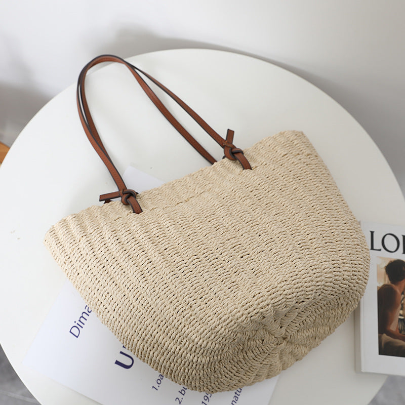 Women's Retro Straw Portable Rattan Weave Hand-woven Shoulder Bags