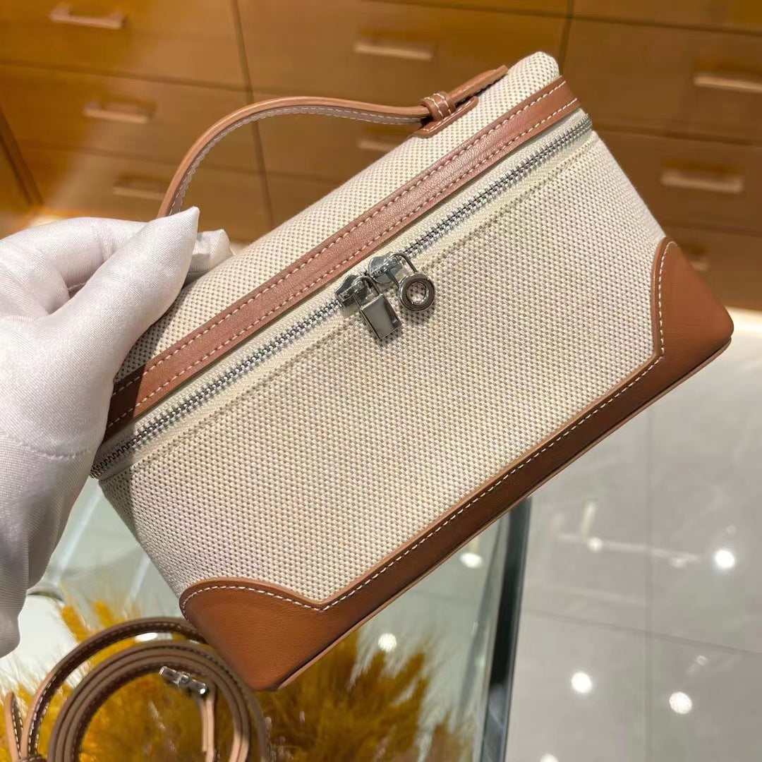 Women's Leather Box Color Collision Design Hand Crossbody Bags