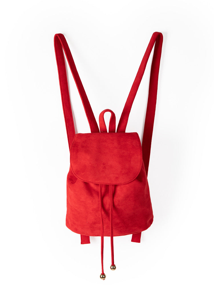 Women's Korean Style Niche Suede Retro Fashion Backpacks