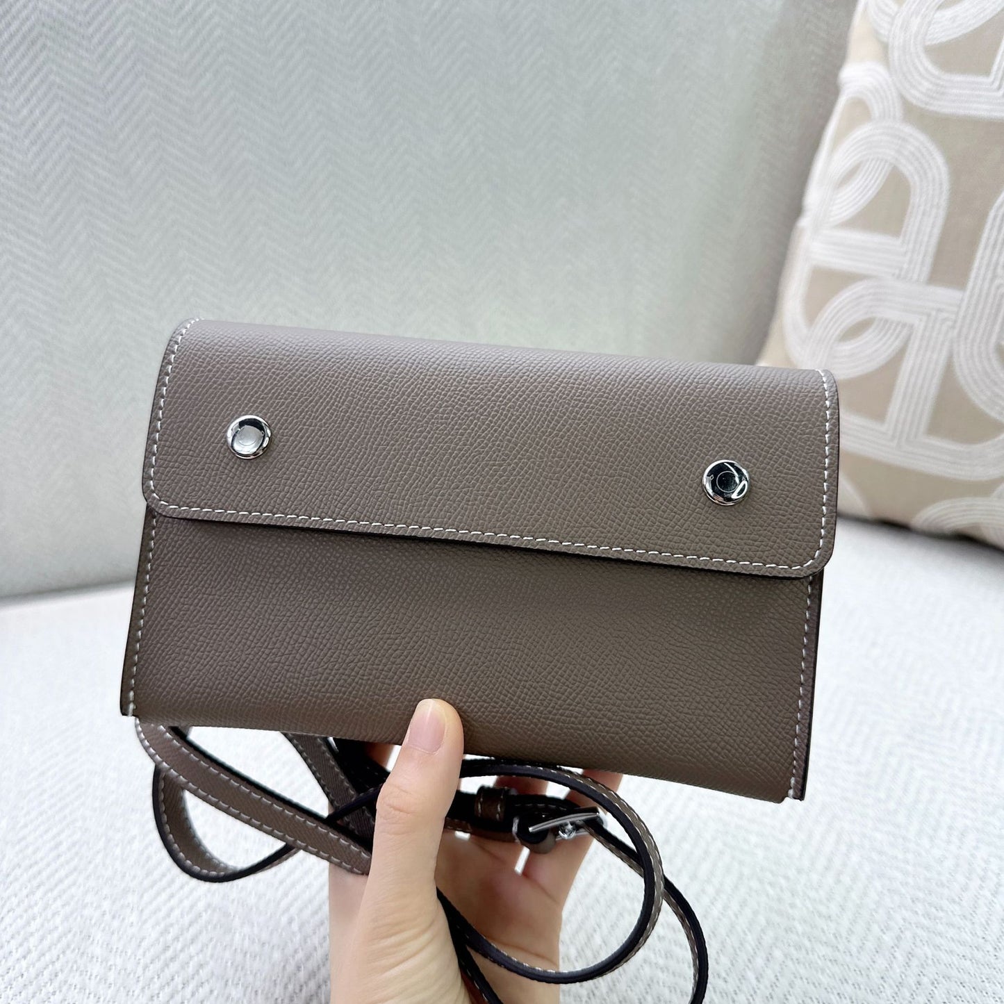 Leather Palm Print Simple Commute Envelope Bags