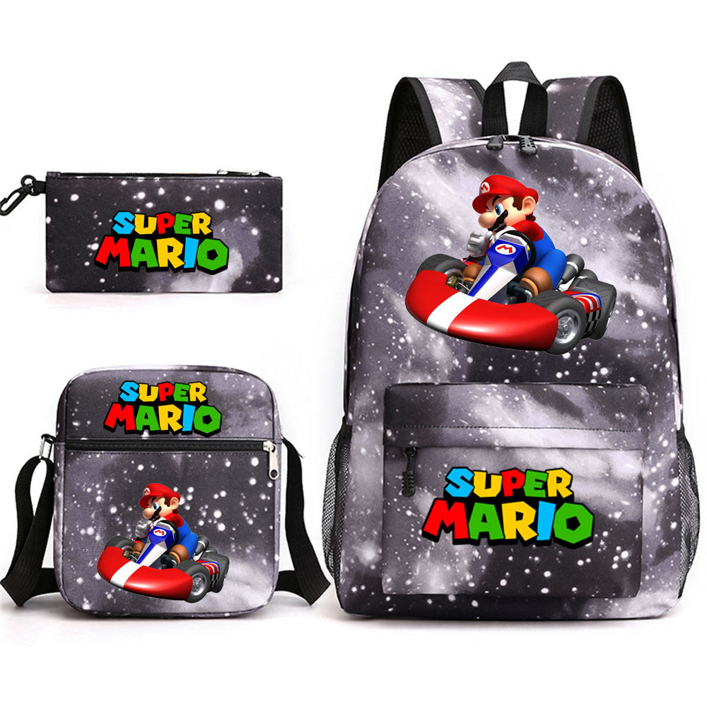 Game Mario Super Mary Three-piece Cartoon Middle School Students' Schoolbags