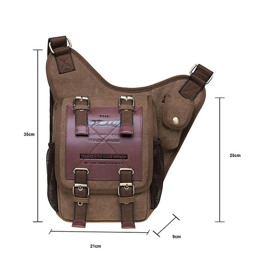 Men's Canvas Vintage Leisure With Leather Men's Shoulder Bags