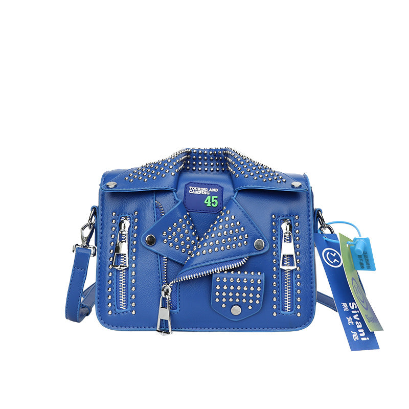 Women's Jacket Super Korean Style Fashion Rivet Shoulder Bags