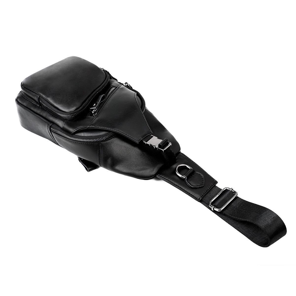 Men's Leather Cowhide Retro Oil Wax Skin Men's Chest Bags