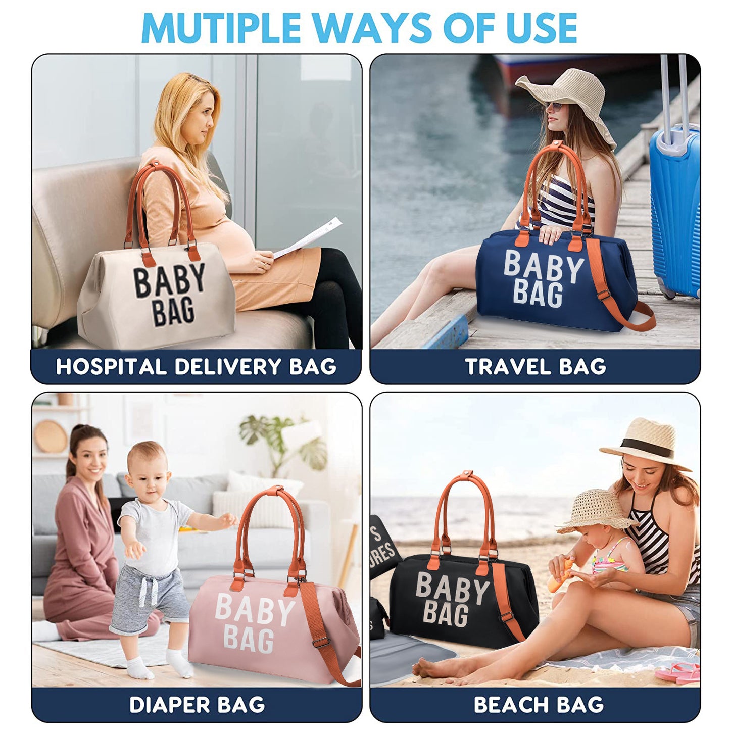 Capacity Mummy Diaper Fashion Mother Portable Bags