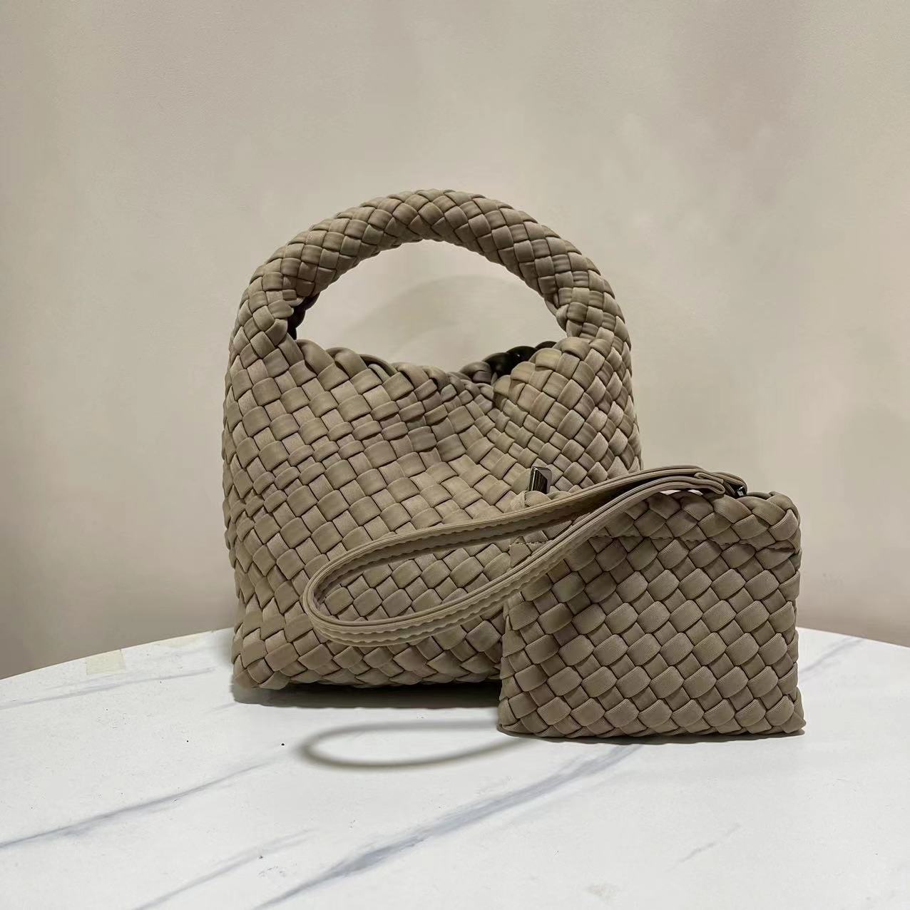 Women's High-grade Nylon Hand-woven Underarm Satin Shoulder Bags