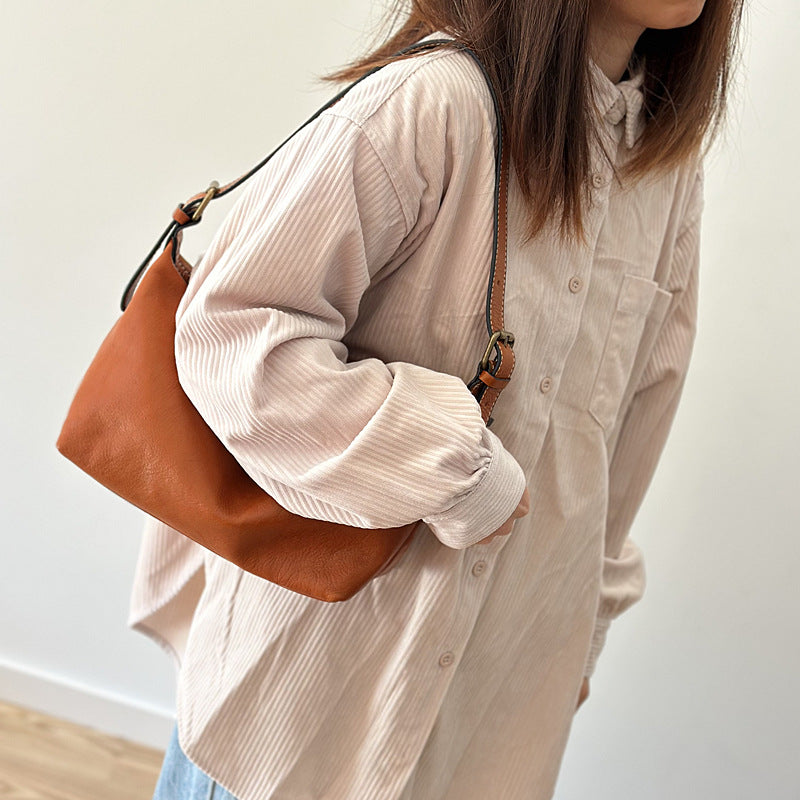 Women's Genuine Leather Vegetable Tanned Commuter Simple Bags