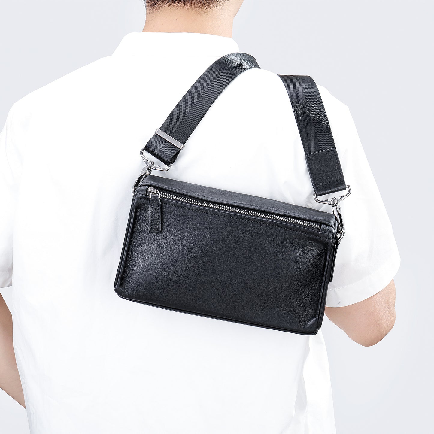 Men's Soft Leather Boutique First Layer Cowhide Men's Shoulder Bags