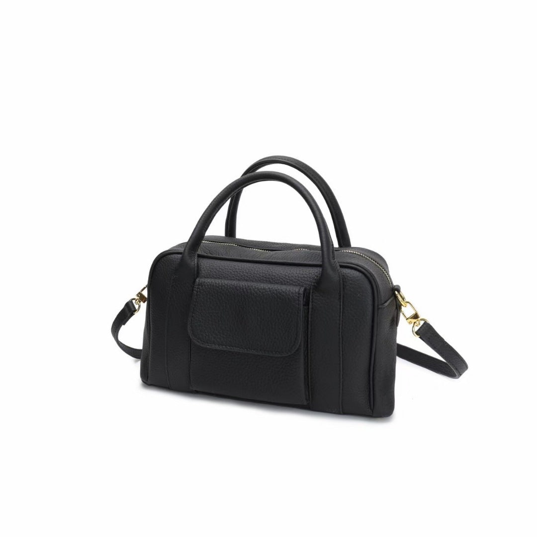Layer Hand Carrying Cowhide Boston Large Capacity Advanced Handbags