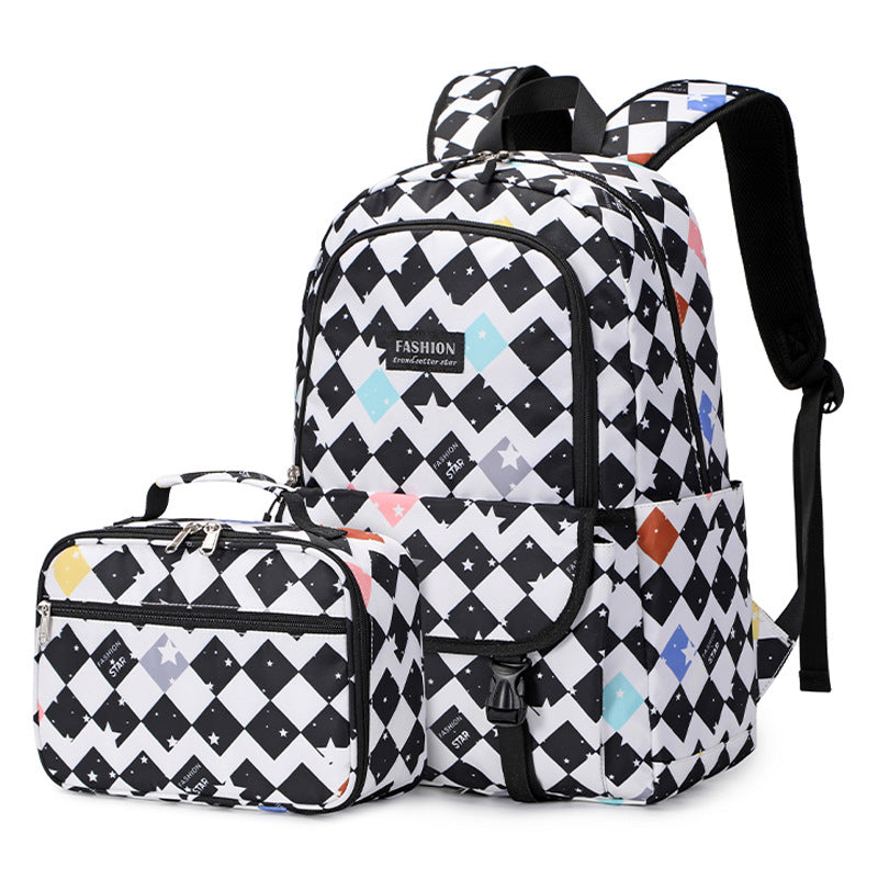Women's Fresh Sweet Large Capacity Checked Printed Bags