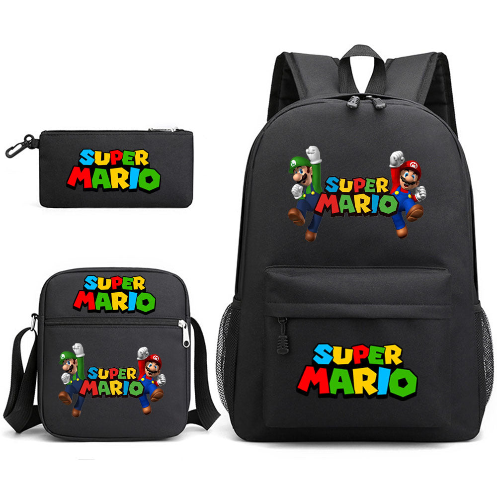 Game Mario Super Mary Three-piece Cartoon Middle School Students' Schoolbags