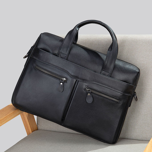 Men's Cool Leather Simple Commute Portable Men's Briefcases